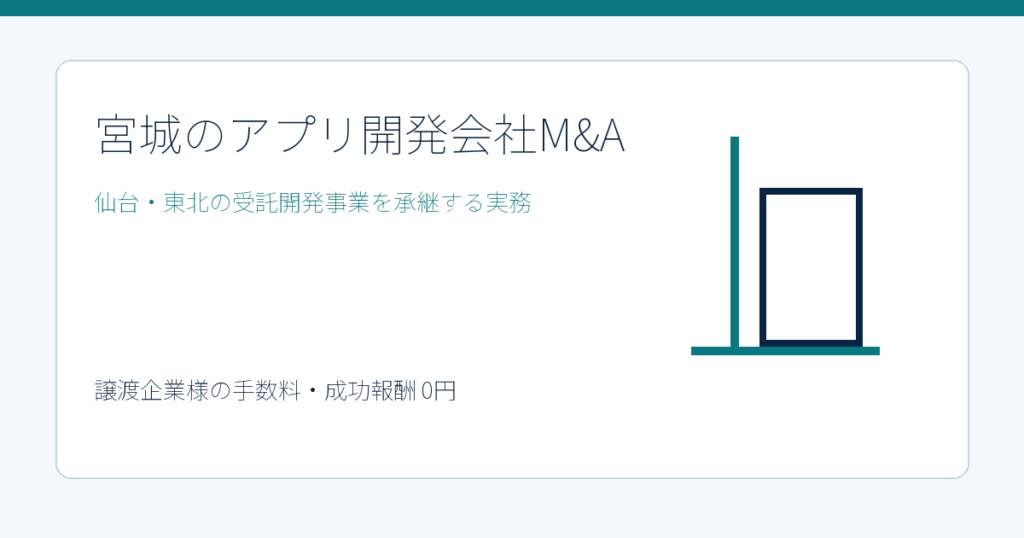 宮城・仙台のアプリ開発会社M&Aと事業承継の実務