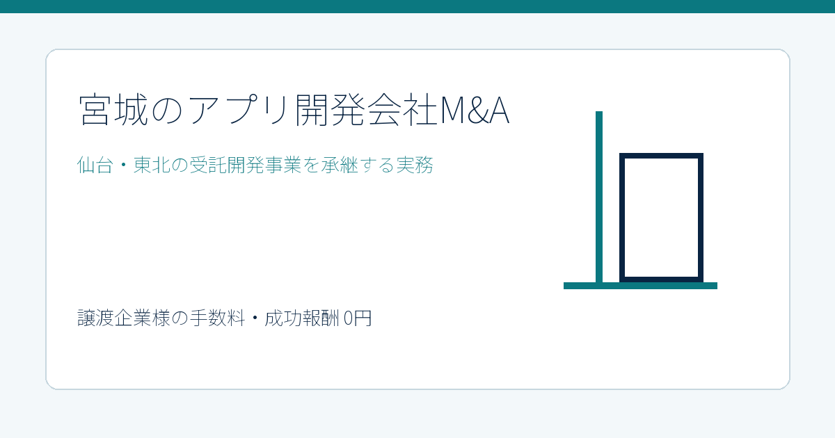 宮城・仙台のアプリ開発会社M&Aと事業承継の実務